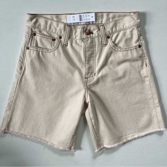 J. Crew NWT Mid-length Denim Short in Ecru 25 - Picture 6 of 12